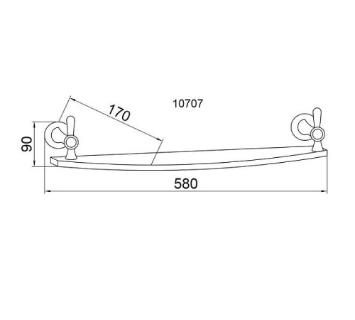 Полочка стеклянная подвесная Boheme Puro хром 10707