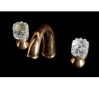 Смеситель для раковины Boheme Crystal на 3 отверстия золото 297-CRST