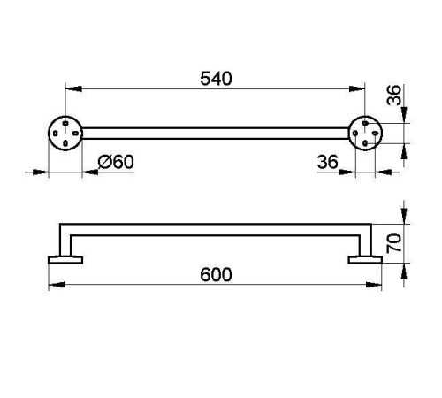Держатель для полотенца Keuco Edition 90 60 см хром 19001 010600