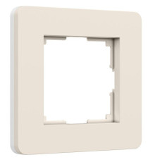 Рамка из поликарбоната на 1 пост Split айвори/белый, soft-touch W0013066
