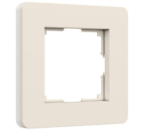 Рамка из поликарбоната на 1 пост Split айвори/белый, soft-touch W0013066