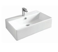 Раковина накладная/подвесная Artceram QUADRO 650х480 мм с отверстием под смеситель с переливом белый глянцевый QUL003 01 00