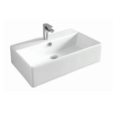 Раковина накладная/подвесная Artceram QUADRO 650х480 мм с отверстием под смеситель с переливом белый глянцевый QUL003 01 00