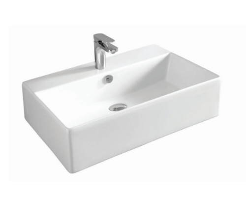 Раковина накладная/подвесная Artceram QUADRO 650х480 мм с отверстием под смеситель с переливом белый глянцевый QUL003 01 00