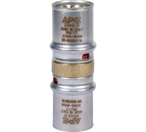 Муфта соединительная равнопроходная STOUT 20x20 мм пресс для металлопластиковых труб SFP-0003-002020