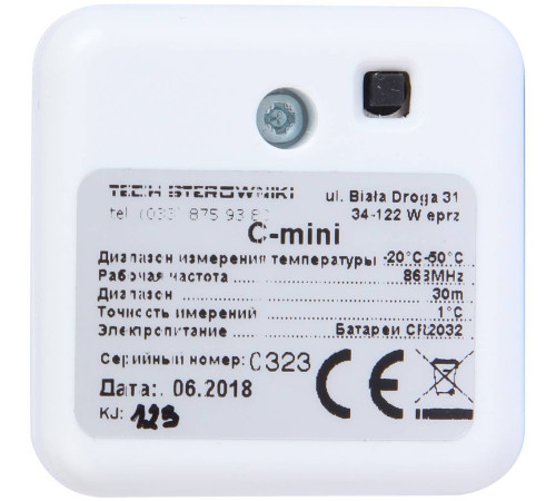 Беспроводной комнатный датчик TECH C-mini b белый C-mini b