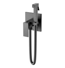 Гигиенический душ со смесителем Boheme Qubic оружейная сталь 477-GM