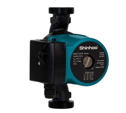 Насос циркуляционный Shinhoo BASIC S 32-8S 180 мм с гайками 71211006