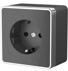 Розетка с заземлением Gallant графит рифленый W5071004