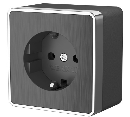 Розетка с заземлением Gallant графит рифленый W5071004