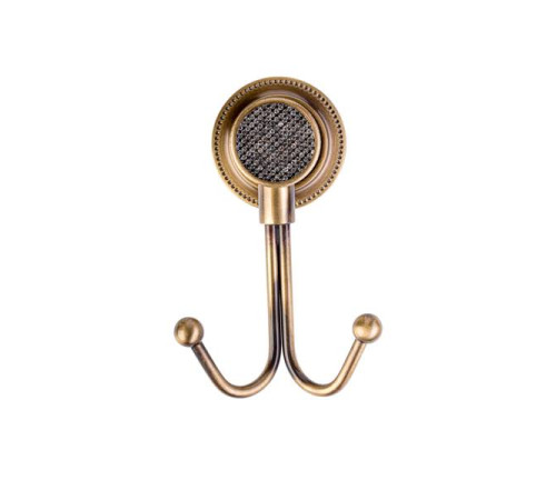 Крючок для ванной двойной Boheme Royal Cristal бронза 10926-BR-B