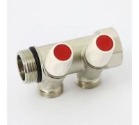 Коллектор с вентилями REHAU Rautitan MX 1х3/4 EK 2 выхода 40 мм никелированный 131644