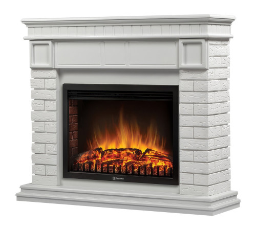 Каминокомплект Electrolux Bricks 25 камень белый белая эмаль с очагом EFP/P-2520LS N 1747578