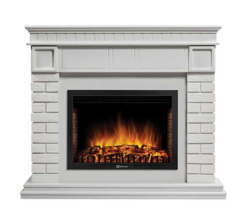 Каминокомплект Electrolux Bricks 25 камень белый белая эмаль с очагом EFP/P-2520LS N 1747578