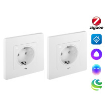 Комплект из двух умных встраиваемых розеток HOMMYN Zigbee 2RKNWOZ01W