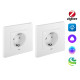Комплект из двух умных встраиваемых розеток HOMMYN Zigbee 2RKNWOZ01W
