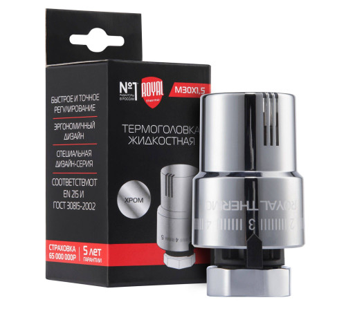Термоголовка жидкостная Royal Thermo M30x1.5 хром 1488976
