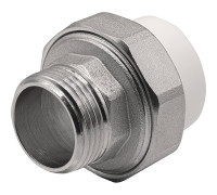 Муфта комбинированная разъемная PP-R Thermolight 32x1 НР белая НС-1620535