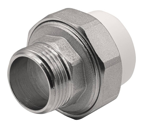 Муфта комбинированная разъемная PP-R Thermolight 32x1 НР белая НС-1620535