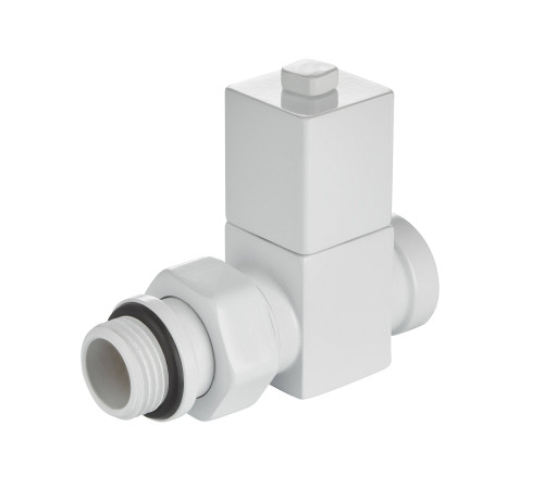 Набор дизайн-вентилей Royal Thermo CUBE прямой 1/2 белый RTE 50.030 WT