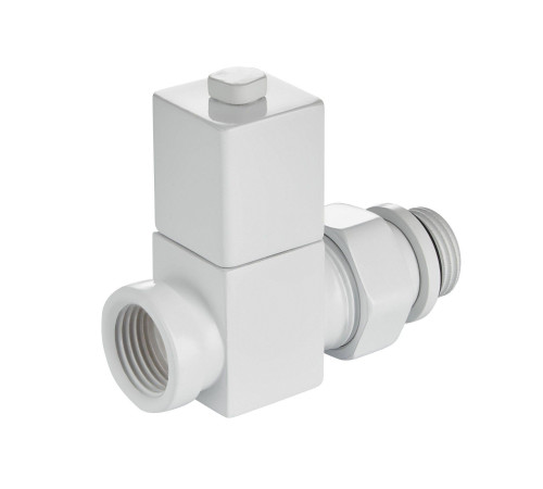 Набор дизайн-вентилей Royal Thermo CUBE прямой 1/2 белый RTE 50.030 WT