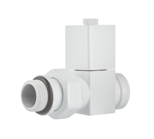 Набор дизайн-вентилей Royal Thermo CUBE прямой 1/2 белый RTE 50.030 WT