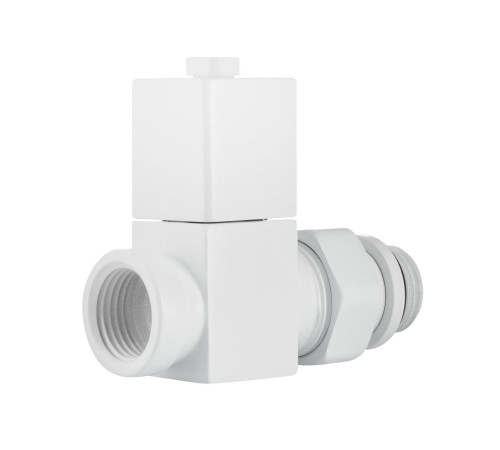 Набор дизайн-вентилей Royal Thermo CUBE прямой 1/2 белый RTE 50.030 WT