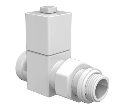 Набор дизайн-вентилей Royal Thermo CUBE прямой 1/2 белый RTE 50.030 WT