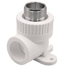 Угольник комбинированный PP-R THERMOLIGHT с креплением 25x3/4 НР белый 1620683