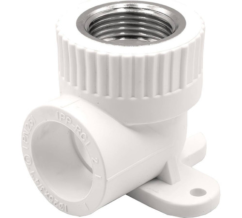 Угольник комбинированный 90° PP-R THERMOLIGHT с креплением 25 мм x 3/4 ВР белый НС-1620673