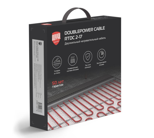 Нагревательный кабель Royal Thermo Doublepower Cable RTDC 2-17-1200 с терморегулятором RTO-16 НС-1685989
