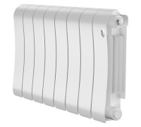 Радиатор биметаллический Royal Thermo Infinity 300 Bianco Traffico 8 секций боковое подключение RAL 9016 1683691