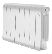 Радиатор биметаллический Royal Thermo Infinity 300 Bianco Traffico 8 секций боковое подключение RAL 9016 1683691