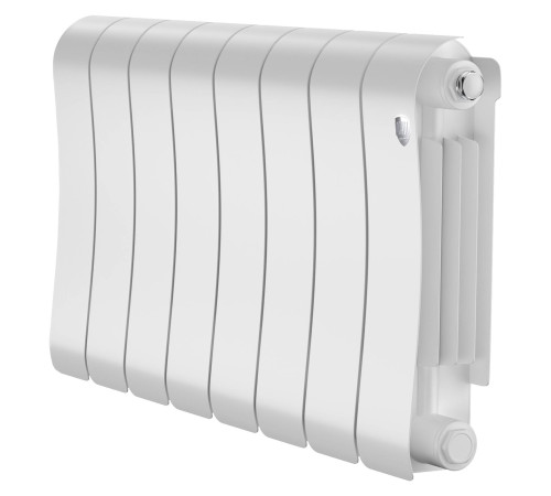 Радиатор биметаллический Royal Thermo Infinity 300 Bianco Traffico 8 секций боковое подключение RAL 9016 1683691