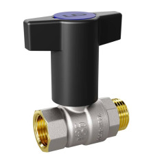 Кран шаровой латунный LD Pride Ду 15 Ру 40 вн-нр Т-ручка Red+Blue 47.15.В-Н.ТР