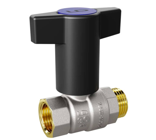 Кран шаровой латунный LD Pride Ду 15 Ру 40 вн-нр Т-ручка Red+Blue 47.15.В-Н.ТР