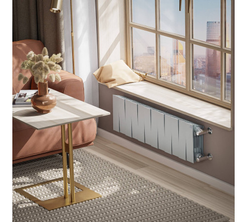 Радиатор биметаллический Royal Thermo PianoForte 200 Серебристый 12 секций боковое подключение НС-1682310