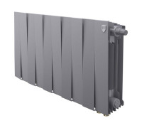 Радиатор биметаллический Royal Thermo PianoForte 300 Silver Satin 8 секций нижнее подключение НС-1506359 RAL 9006