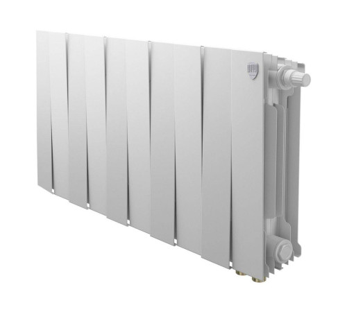 Радиатор биметаллический Royal Thermo PianoForte 300 Bianco Traffico 10 секций нижнее подключение НС-1506345 RAL 9016