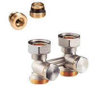 Узел нижнего подключения Giacomini R387X012 прямой H-образный 1/2x3/4 EK R387X012