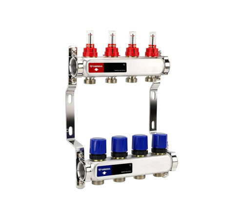 Коллекторная группа Varmega с расходомерами из нержавеющей стали 1 x 3/4 EK 4 контура VM15104