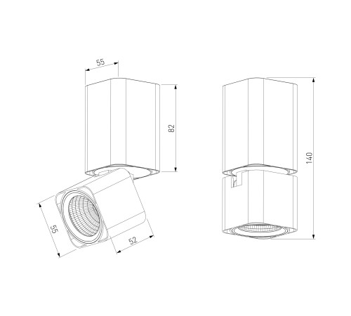 Светильник потолочный поворотный светодиодный Cubus 10W 4000K белый 25043/LED