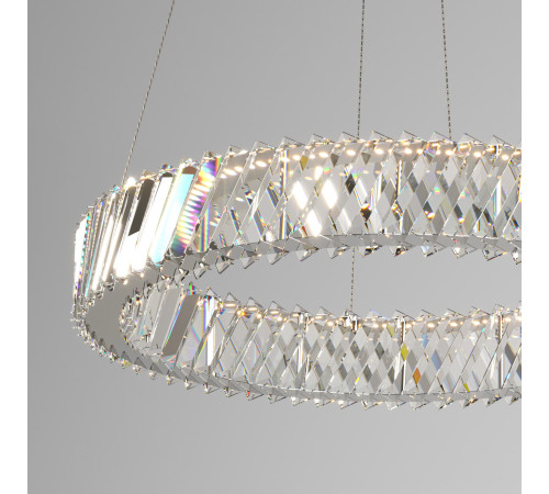 Светодиодная хрустальная люстра 101004 LED никель хрусталь Strotskis
