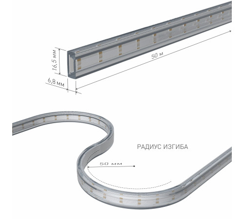 Светодиодная лента 220 В 18 Вт/м 180 Led/м 2835 IP65, дневной белый 4200К, 50 м Лента светодиодная 220V 18W 180Led 2835 двухрядная IP65 дневной белый, 50 м