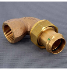 Угольник переходной Viega Sanpress 90° 28х1 пресс-В разъёмное соединение бронза 128159