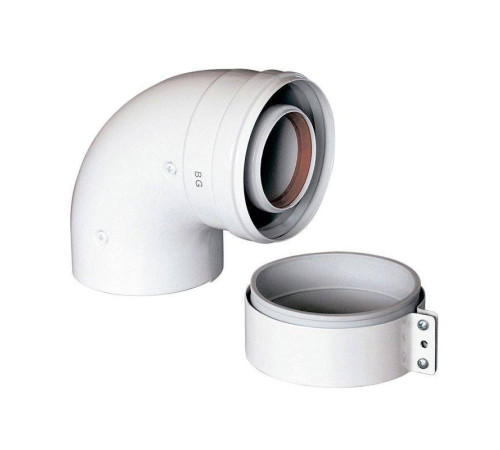 Отвод коаксиальный Baxi 90° 60/100 мм промежуточный без муфты 71410151