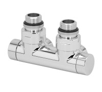 Узел ручной угловой Giacomini 1/2 x 3/4 EK с запорным клапаном белый V48110E