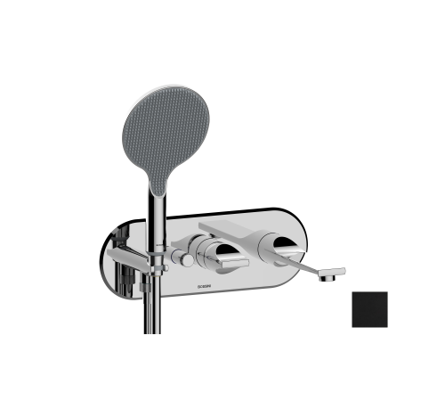 Внешняя часть смесителя для ванны BOSSINI Apice с изливом и верхним душем черный матовый Z00557.073