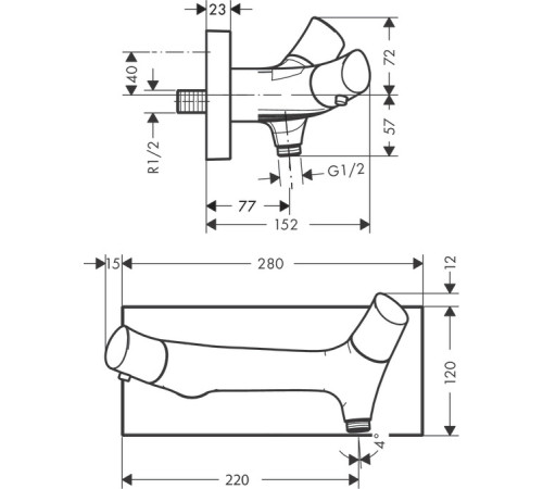 Термостат для душа Axor Starck Organic 12602000