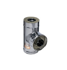 Тройник сэндвич 90° Ferrum AISI 430/0.5 мм + нерж. 100/200 мм Af4401